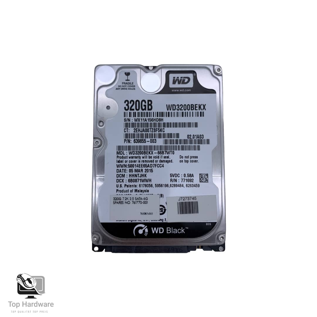 Western Digital WD3200BEKX-60B7WT0 - 320GB 7.2K RPM SATA 2.5" Hard Drive